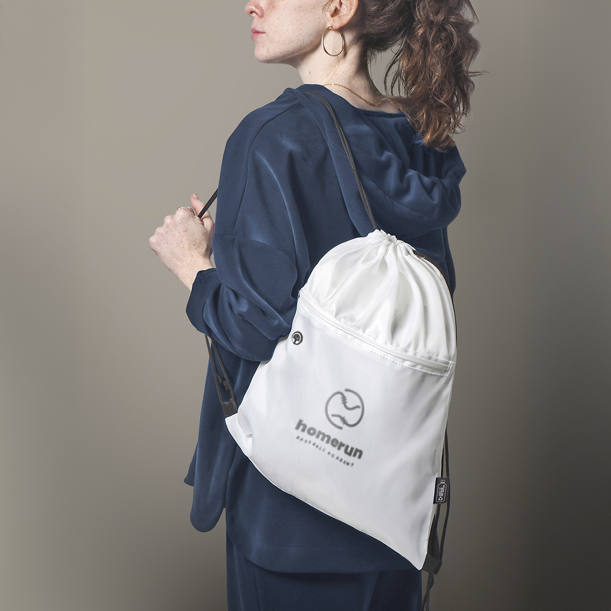 Gym bag rPET personnalisé CLIMATE Bleu marine